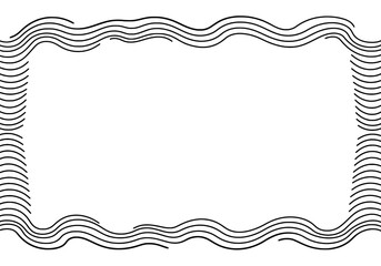 Frame with Wavy Lines: Minimalist and modern rectangular frame with a textured border of wavy lines creating a clean, uncluttered look for versatile design use.