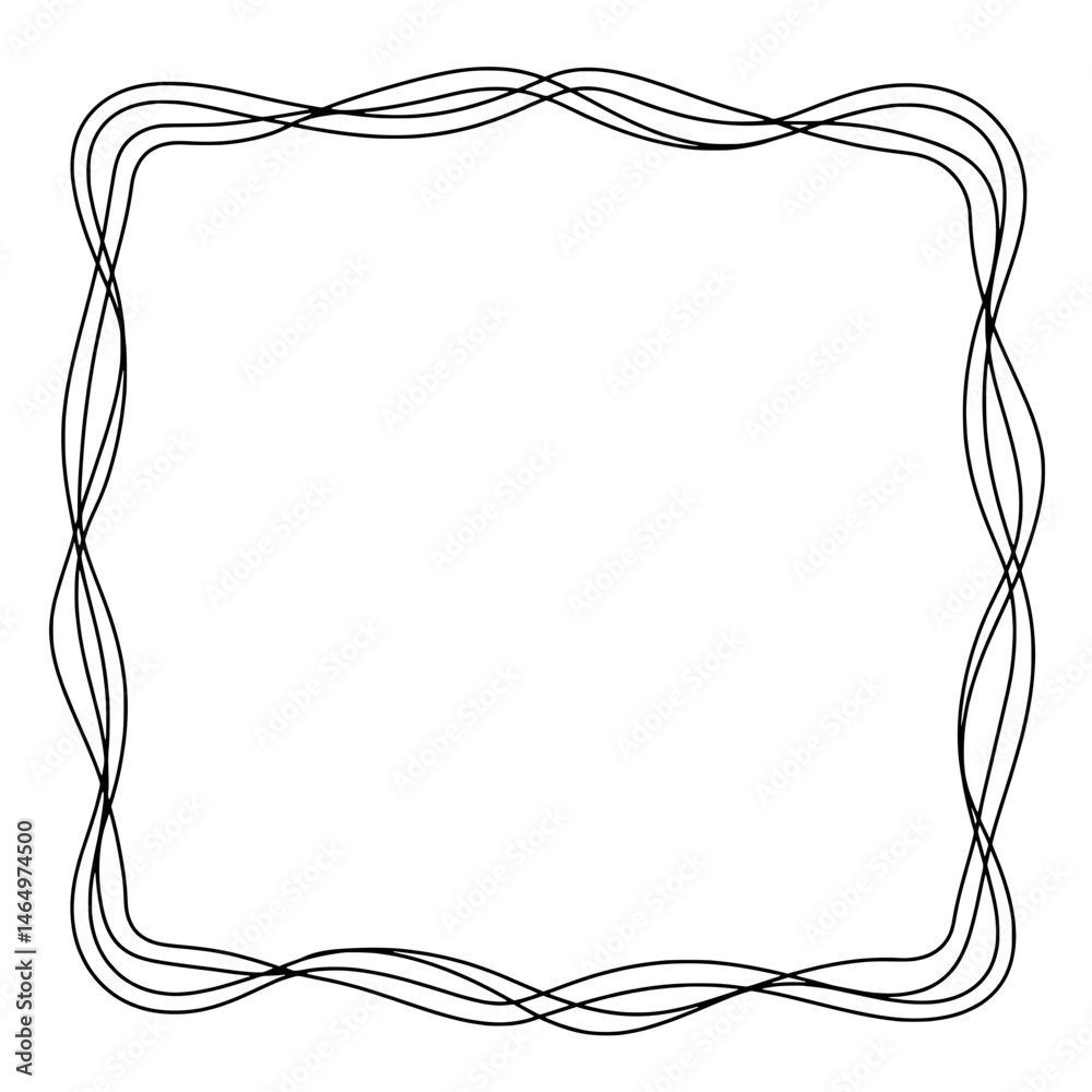 Poster elegant frame: a minimalist, curving frame design with delicate lines, perfect for adding a touch of