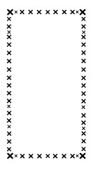Geometric Border: A series of precisely arranged black crosses delineate a perfect rectangular border, offering a clean, minimalist aesthetic perfect for a range of design applications.