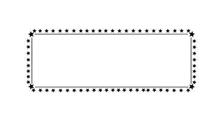 Rectangular Frame with Star Embellishments: A versatile rectangular frame, artfully adorned with delicate star embellishments, set against a clean backdrop, ready to accentuate any design.