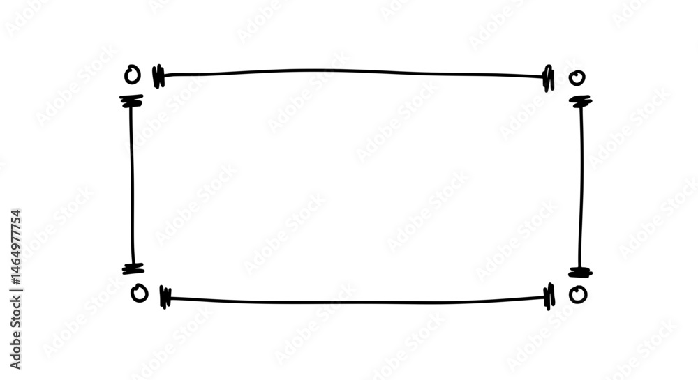 Fototapete Drawn Frame: A simple drawing of a rectangle shape, conveying a sense of structure and visual boundaries.