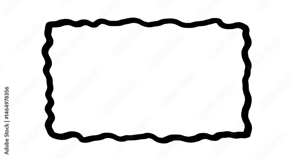 Poster simple black-outlined rectangle: a simple, black-outlined rectangle with a unique, jagged edge, perf