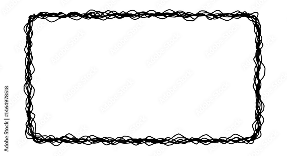 Poster Abstract Scribble Frame: A unique and artistic frame is formed with intricate, hand-drawn scribble, providing a versatile element for design and adding an element of creativity.