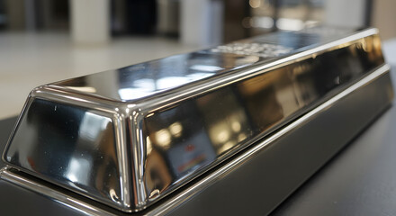 Shiny Metal Bar on Dark Surface