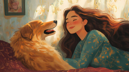 Radiant Young Woman Flowing Hair Joyful Expression Beauty Portrait Youthful Vigor Happiness Personified Serene Female Figure Graceful Hairstyle Smiling Model
