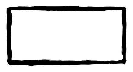 Obraz premium Rectangular Border Outline: Simple rectangular border illustration. A classic minimalist black outline drawing on a bright backdrop.