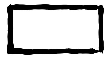 Obraz premium Black Inked Rectangle Frame: A hand-drawn rectangle frame with thick black ink, offering a rustic and artistic touch to your design projects.