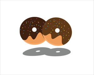 Chocolate donut on white background