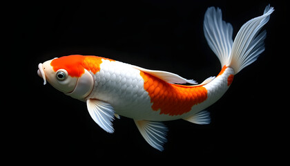 Koi fish with orange and white patterns
