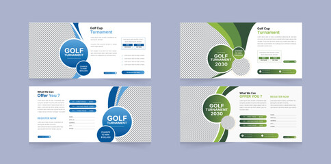 Golf Tournament Facebook Cover Banner – Clean and Modern Sports Event Layout for Club Championship or Promotional.