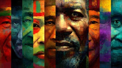 of expressive faces representing global diversity and unity