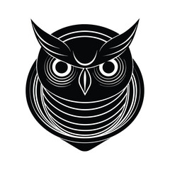 Stylish black and white owl illustration depicting wisdom elegance and a modern artistic design