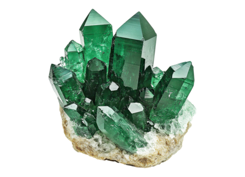 Druse emerald-green crystals