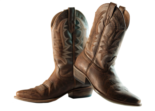 A pair cowboy boots isolated on white background PNG