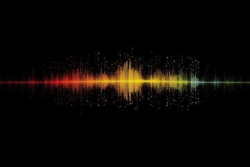 Colorful audio waveform on black background