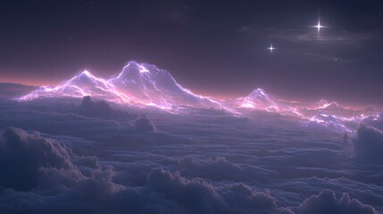 of colorful gaseous clouds in weightless space with a surreal glow