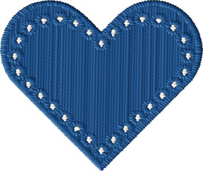 Embroidery Heart with Text Love in White
