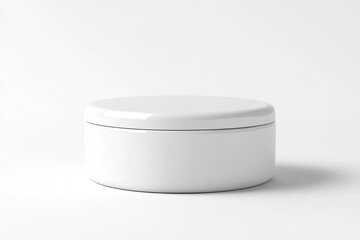 Blank round white cosmetic container