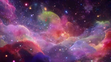 filled with kaleidoscopic gaseous forms and luminescent particles