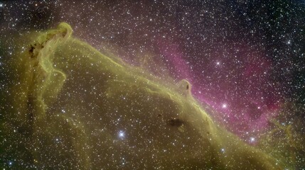 swirling neon green and pink nebulae stretching across the star-filled universe