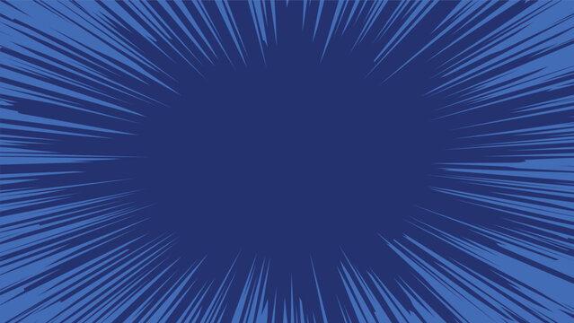 abstract blue dynamic comic lines background with blank space