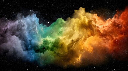 Obraz premium mist in deep space with light beams and dust particles