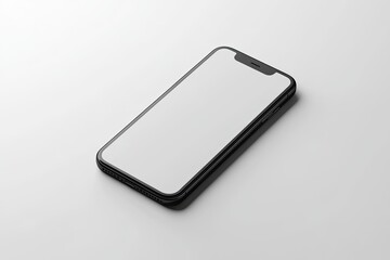 Black smartphone mockup, blank screen