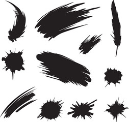 black brush strock set