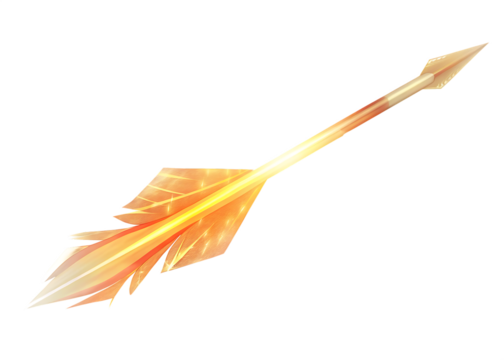 Burning arrow flying on isolated on white background PNG