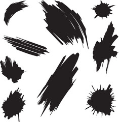 black brush strock set