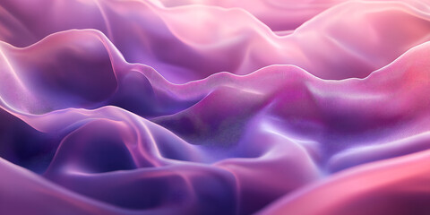 Obraz premium A soft, close-up shot of lavender silk satin fabric folding over itself, the waves forming intricate textures and highlights