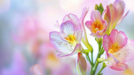 Delicate pink and white flowers soft pastel floral background spring blossom photography