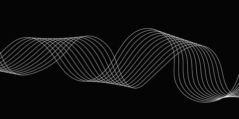 Abstract Black background with a glowing abstract waves. Abstract wave element for design. Digital frequency track equalizer, Futuristic background design. Long exposure, Light painting photography.