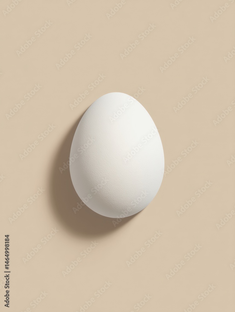 Poster Elegant White Egg Shape on a Minimalist Beige Background Highlighting Simplicity and Form Generative AI