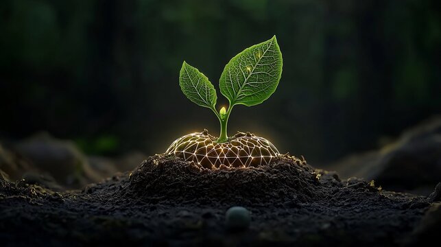 Emerging sprout, digital network