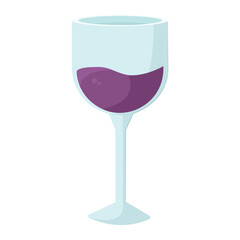 Glass with red wine. Vector