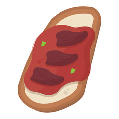 Single tapa with cheese. Vector