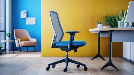 A lightweight office chair with adjustable height, perfect for flexible workspaces.