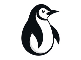 Elegant Black and White Penguin Illustration Perfect for Logos, Designs, and Prints