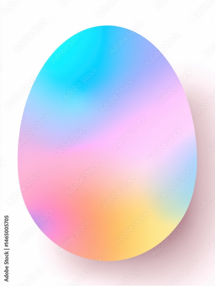 Poster Gradient Pastel Egg Shape Overlay With Soft Colors for a Calming Visual Effect Generative AI