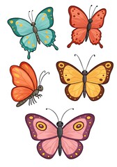 Colorful Butterfly Illustrations: Spring Clipart Set
