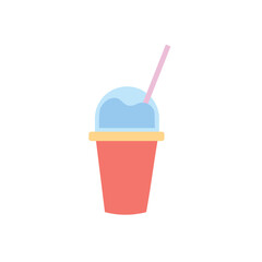 Slush drink in red cup. Vector