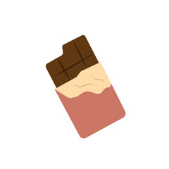 Chocolate bar partially wrapped. Vector
