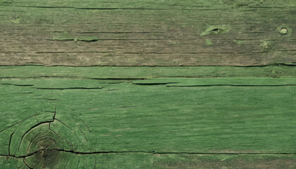  Weathered Wooden Planks With Green Paint and Rustic Texture