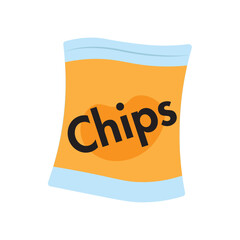 Yellow chips bag. Vector