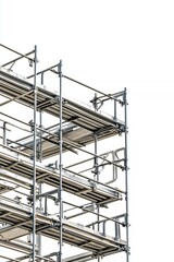 Fototapeta premium Metallic Scaffolding Structure Against White Background