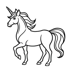 horse line art vector art silhouette
