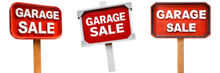 Garage Sale Sign Board isolated on transparent background