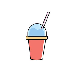 Slush drink in red cup. Vector