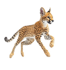 Serval Cat Leaping, Wild African Cat